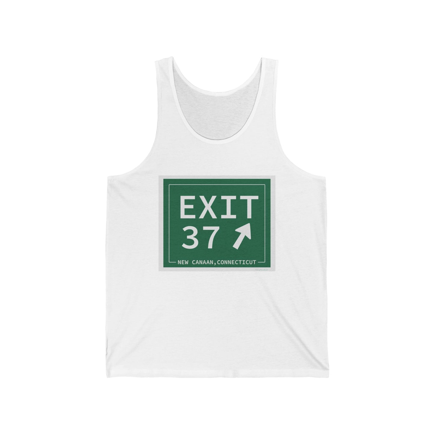Vintage Exit 37 Merritt Parkway Sign Unisex Jersey Tank Top