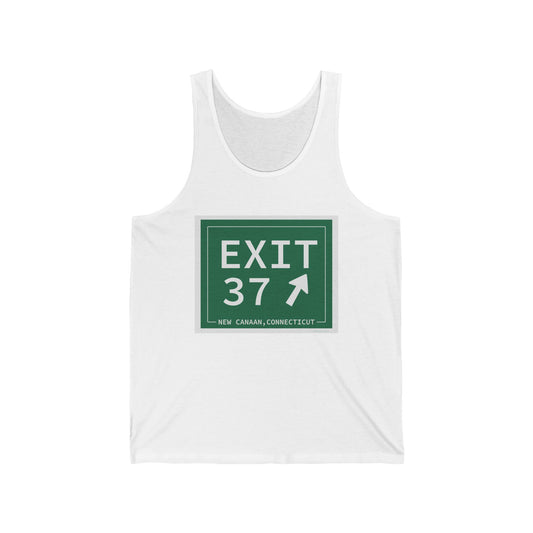 Vintage Exit 37 Merritt Parkway Sign Unisex Jersey Tank Top