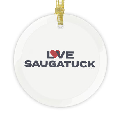 Love Saugatuck Glass Ornaments