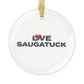 Love Saugatuck Glass Ornaments