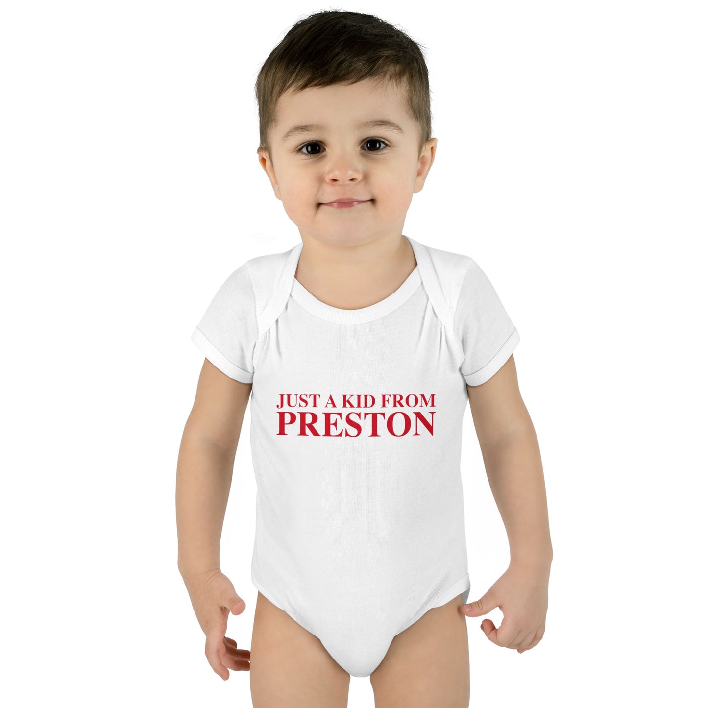 Just a kid from Preston Infant Baby Rib Bodysuit