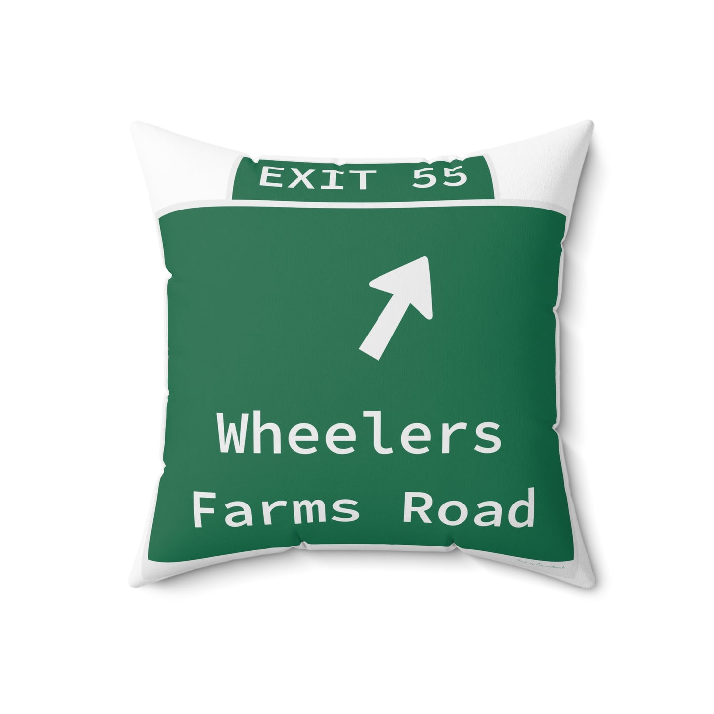 Vintage WCP Exit 55 Sign Spun Polyester Square Pillow