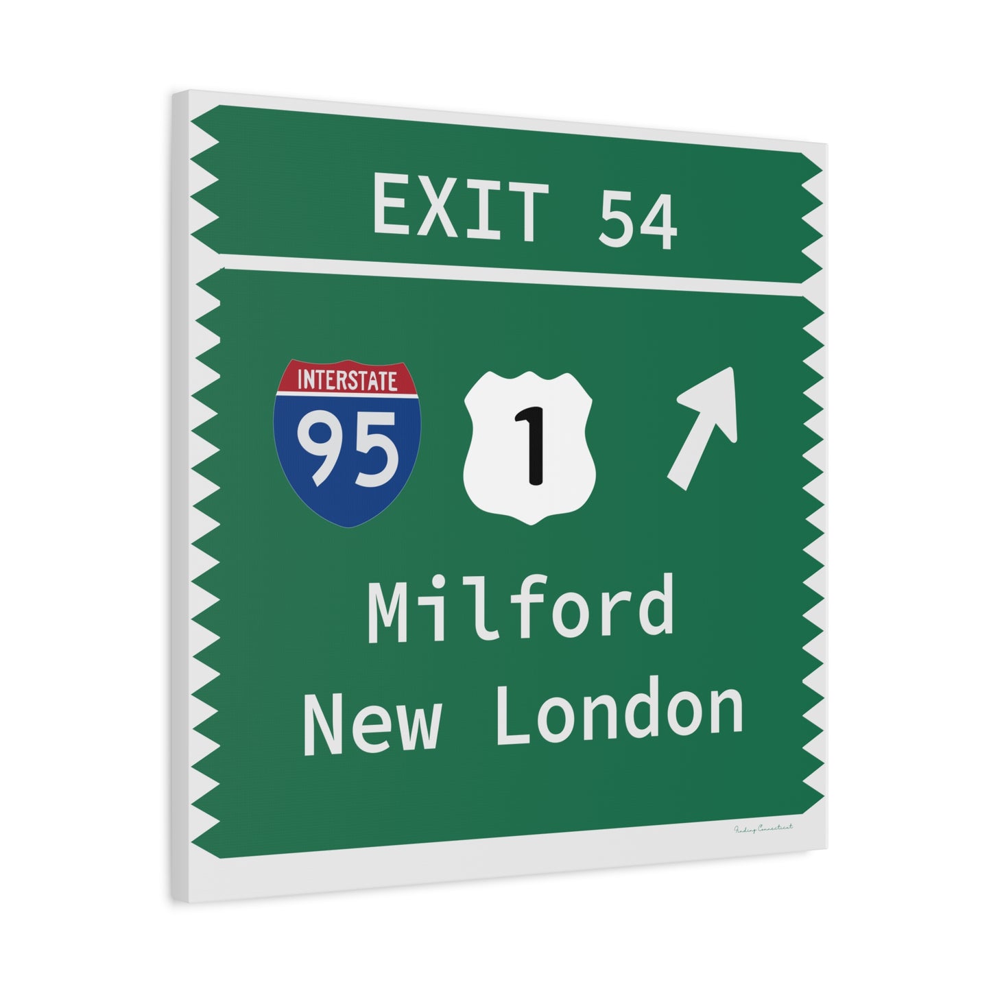 Vintage Merritt Parkway Exit 54 Sign Matte Canvas, Stretched, 1.25"