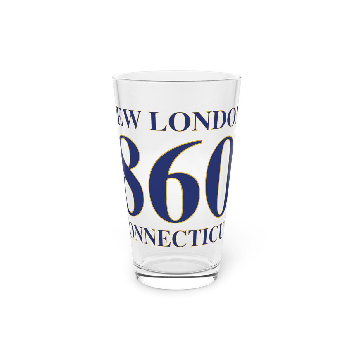 New London 860 Connecticut Pint Glass, 16oz