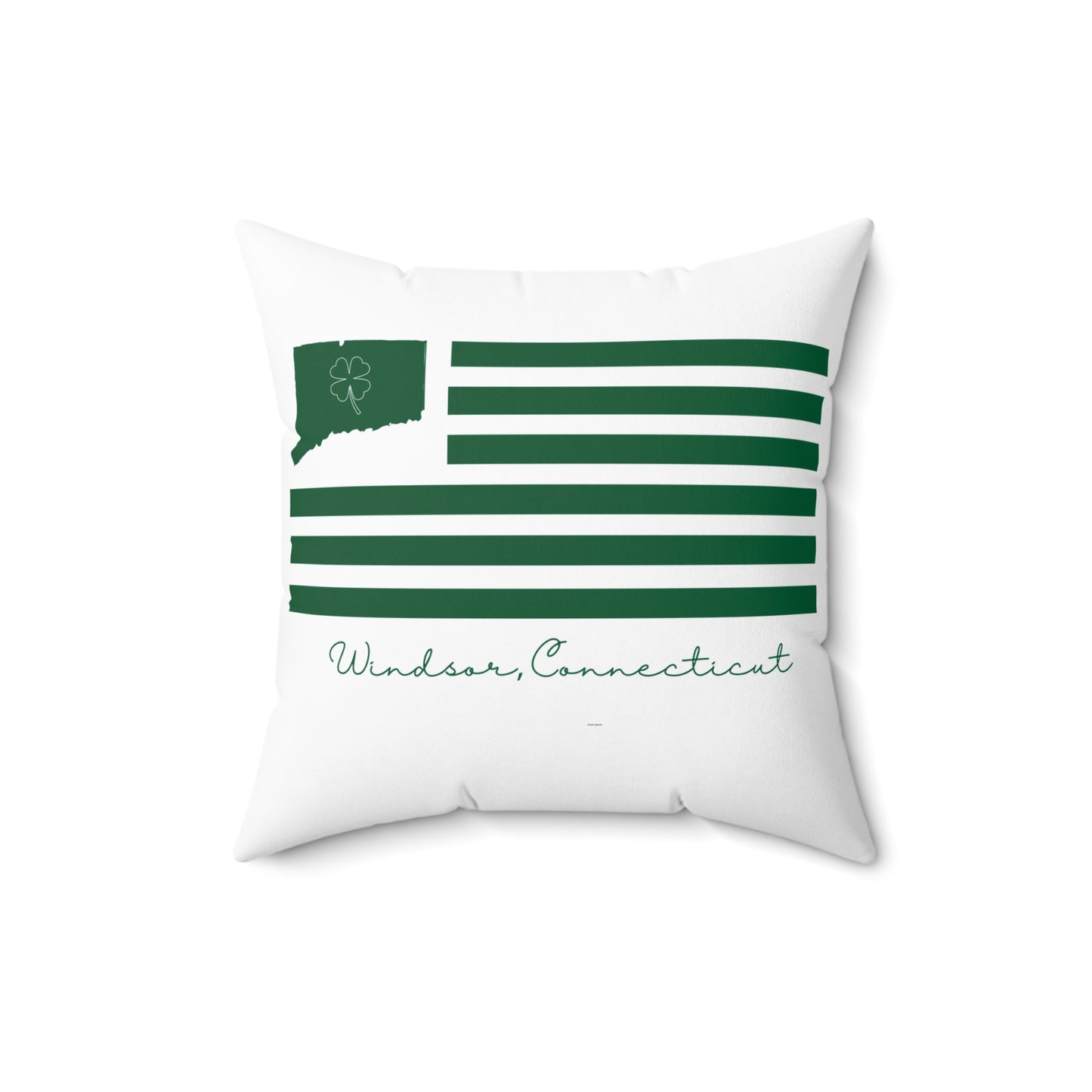 Windsor Connecticut St. Patrick’s Day Flag Spun Polyester Square Pillow