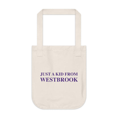 Just a kid from Westbrook Organic Canvas Tote Bag