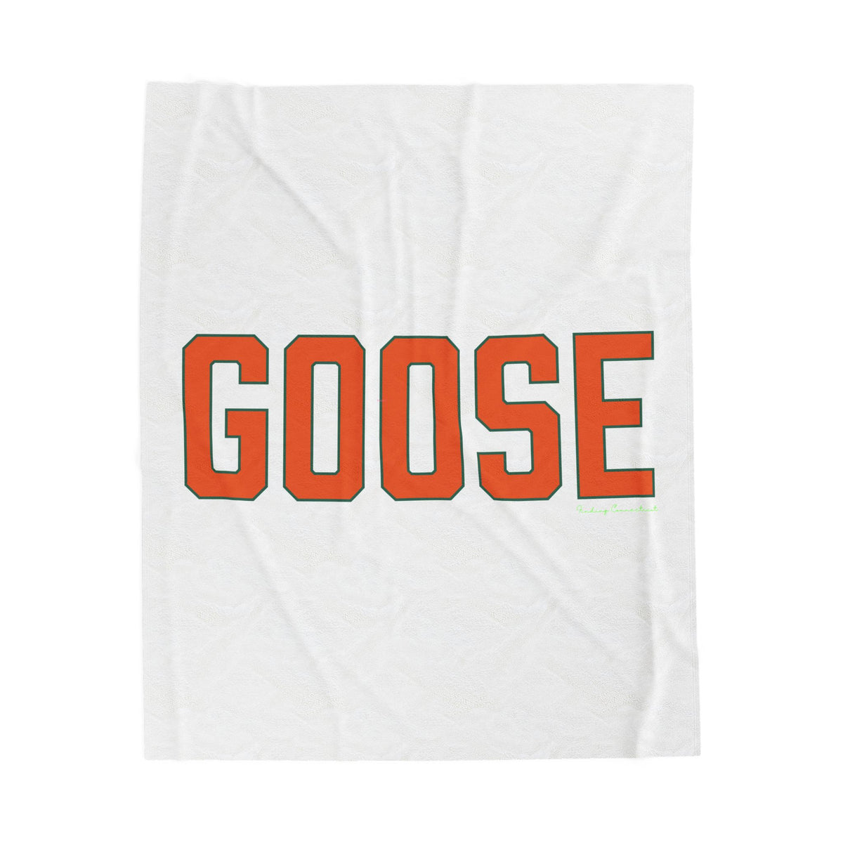 Goose Zip Code Orange & Green Velveteen Plush Blanket