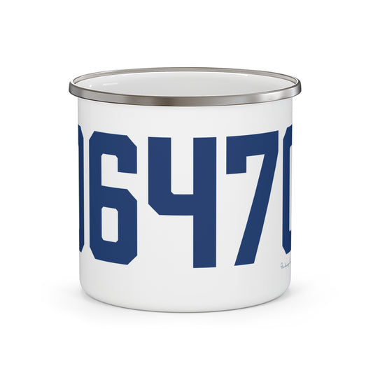 06470 Newtown Connecticut Zip Code Enamel Camping Mug