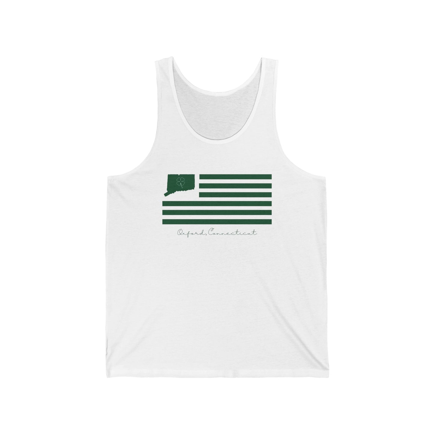 Oxford Connecticut St. Patrick’s Day Flag Unisex Jersey Tank Top