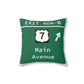 Vintage Merritt Parkway Exit 40 A-B Sign Spun Polyester Square Pillow