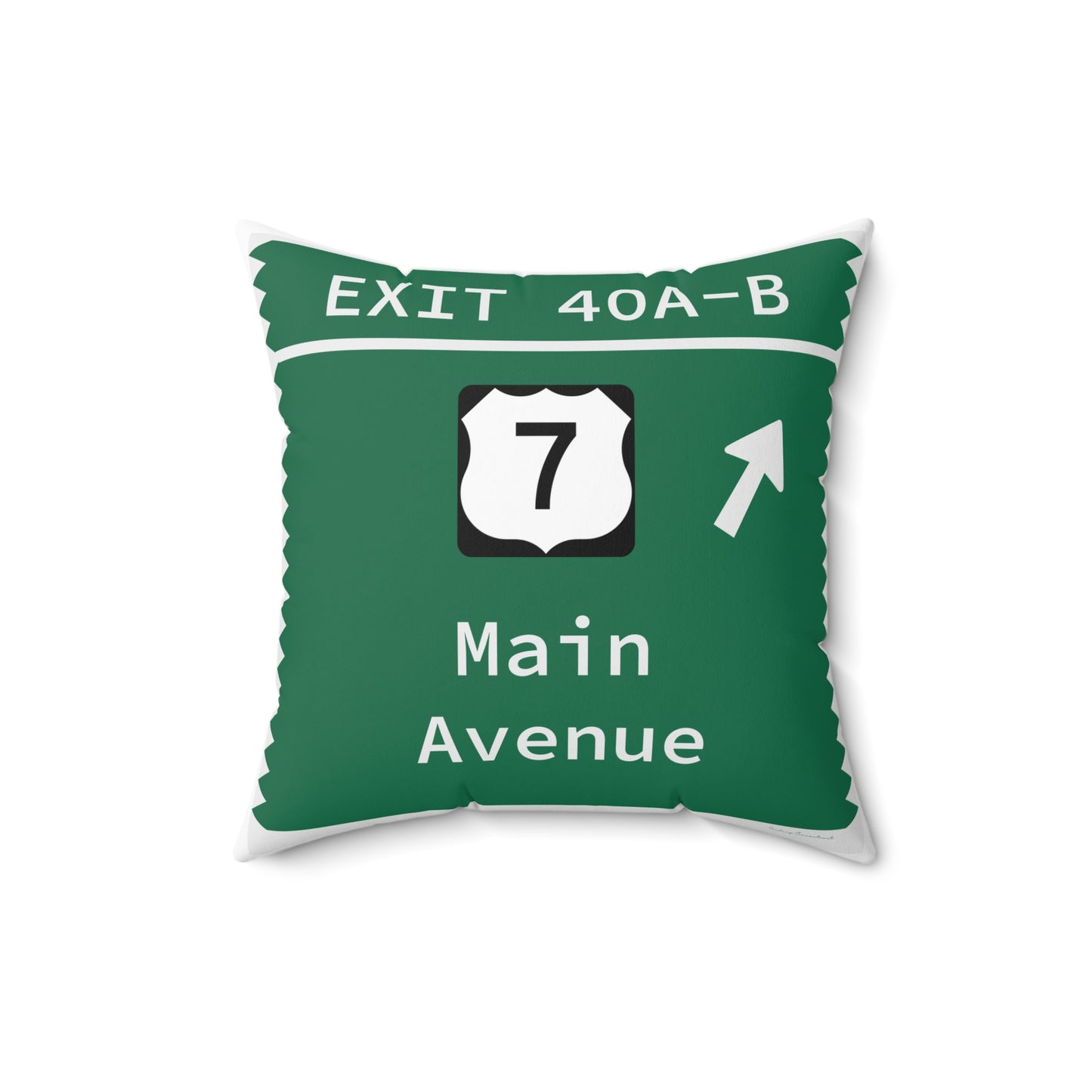 Vintage Merritt Parkway Exit 40 A-B Sign Spun Polyester Square Pillow