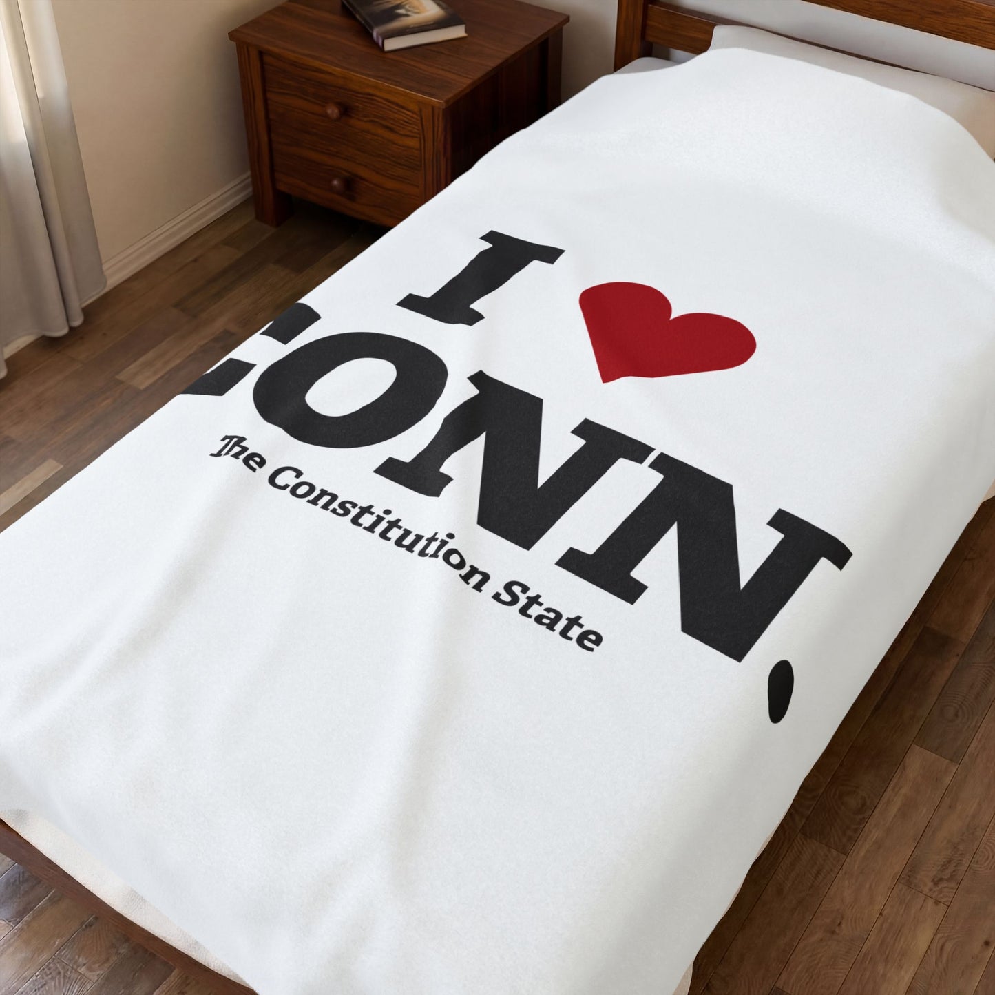I Heart CONN Velveteen Plush Blanket