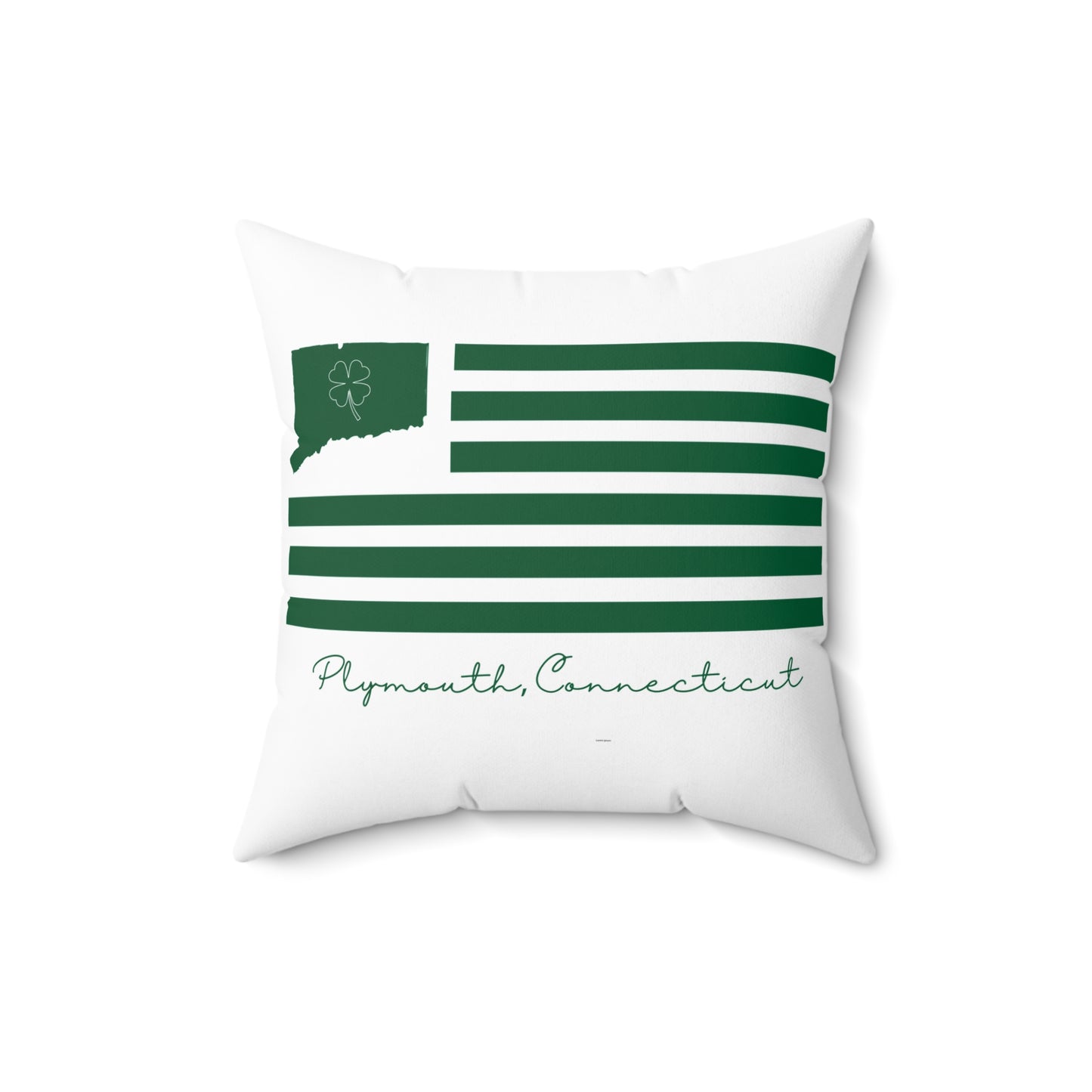 Plymouth Connecticut St. Patrick’s Day Flag Spun Polyester Square Pillow
