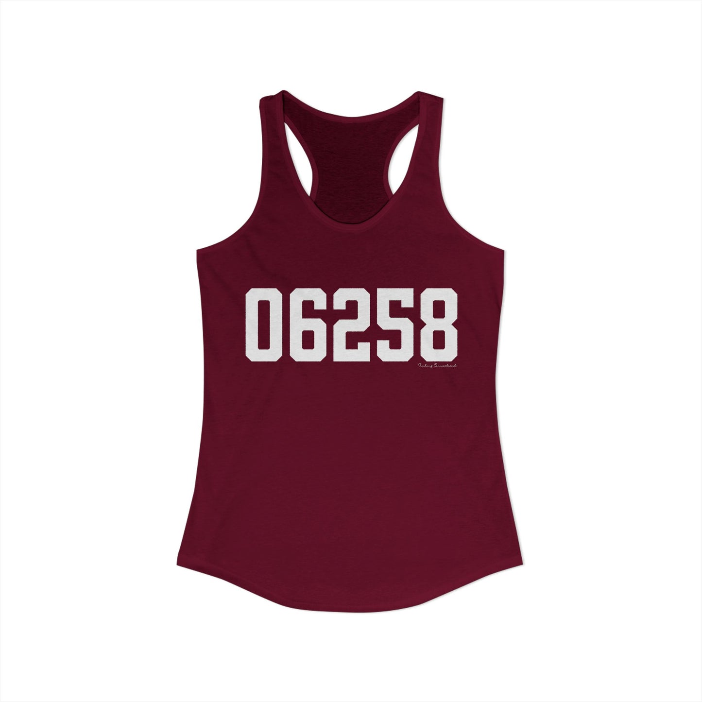 06258 Pomfret CT Zip Code Women's Ideal Racerback Tank Top