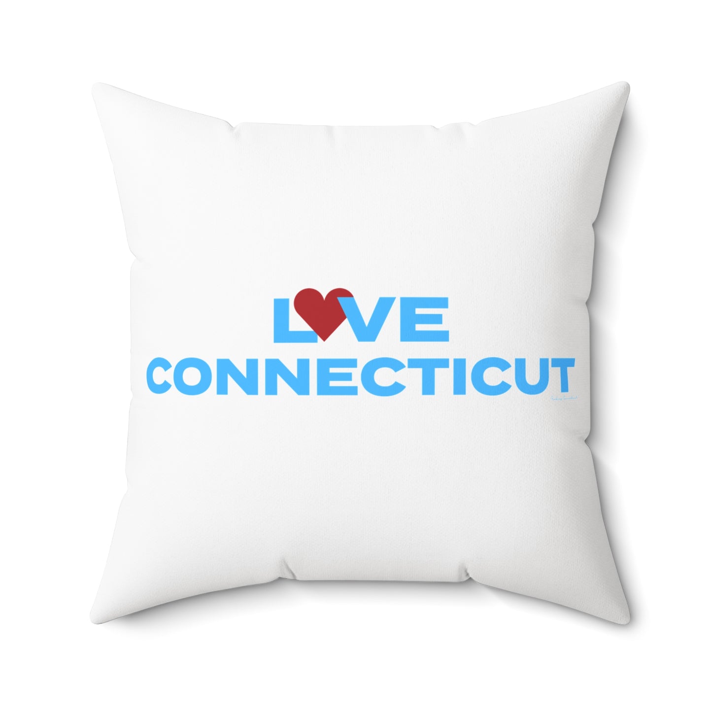 Love Connecticut Spun Polyester Square Pillow