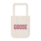 Goose Zip Code - Pink & Black Organic Canvas Tote Bag