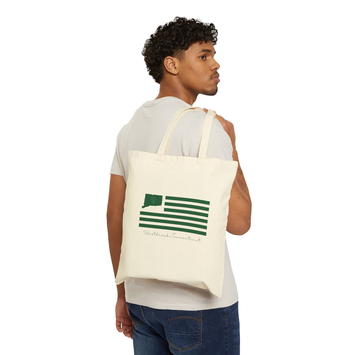 Westbrook Connecticut St. Patrick’s Day Flag Cotton Canvas Tote Bag