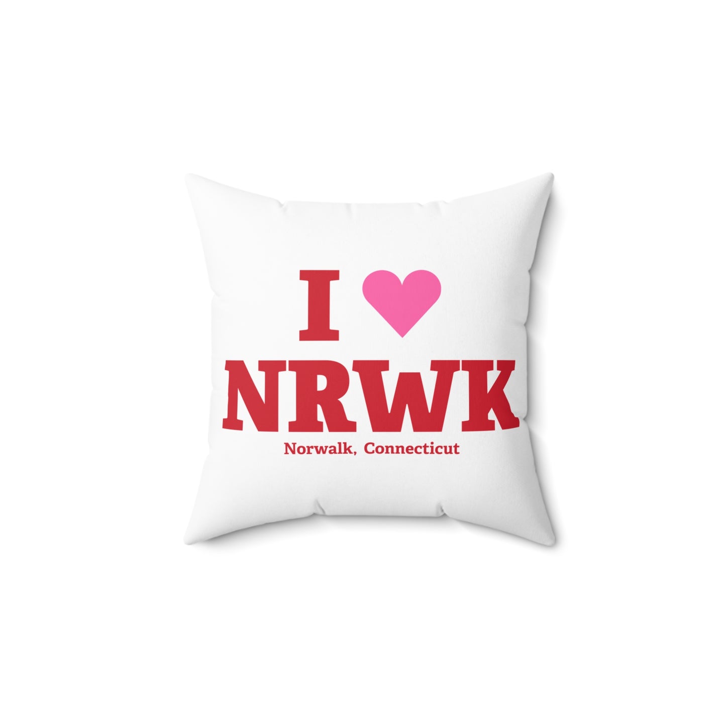 I Heart NRWK Spun Polyester Square Pillow