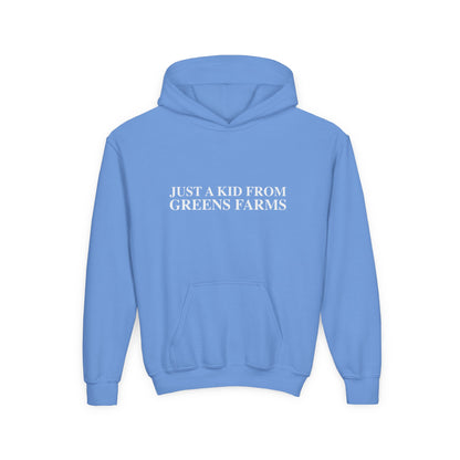 Just a kid from Greens Farms Youth Heavy Blend Hooded Sweatshirt