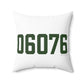 06076 Union Connecticut Zip Code Spun Polyester Square Pillow
