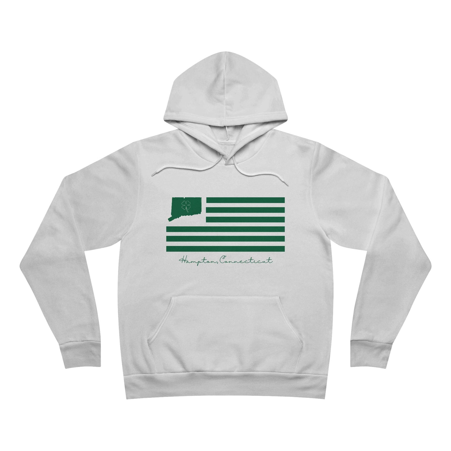 Hampton Connecticut St. Patrick’s Day Flag Unisex Sponge Fleece Pullover Hoodie