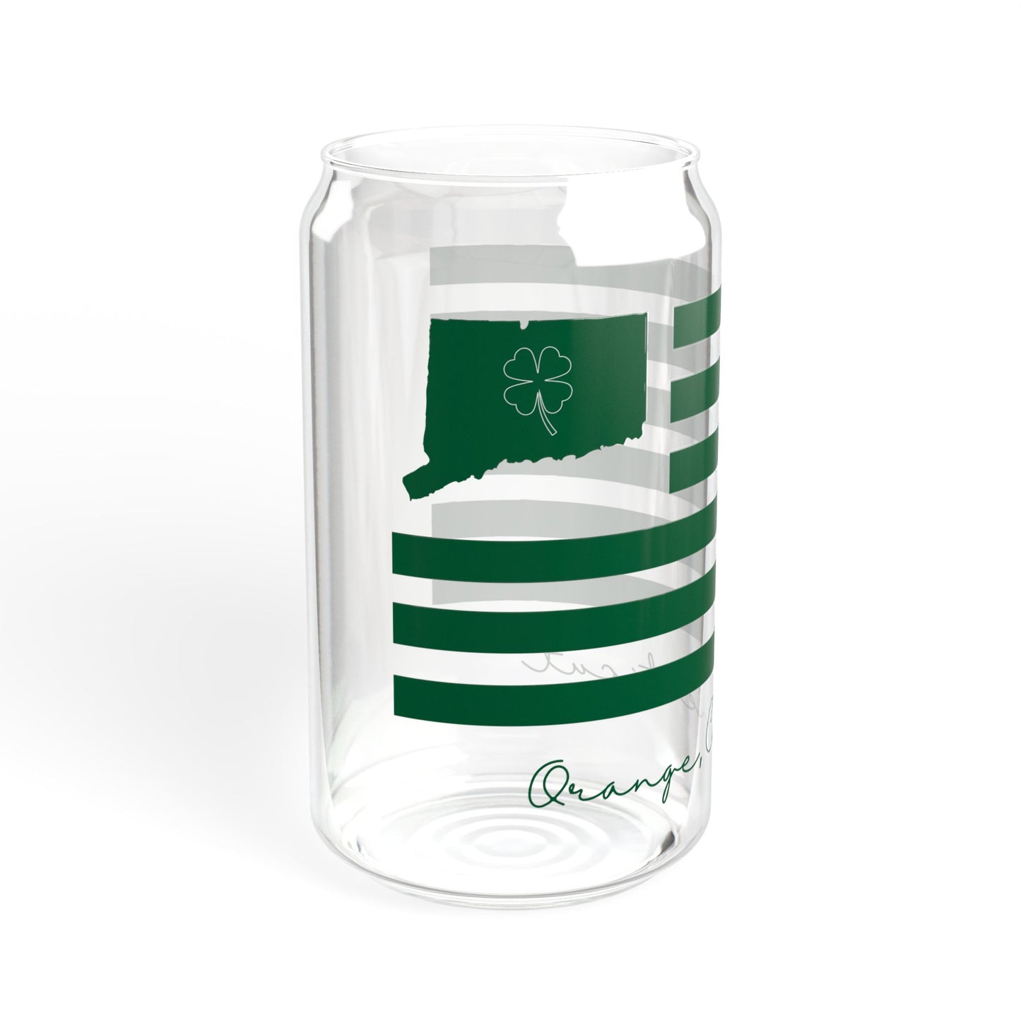 Orange Connecticut St. Patrick’s Day Flag Sipper Glass, 16oz