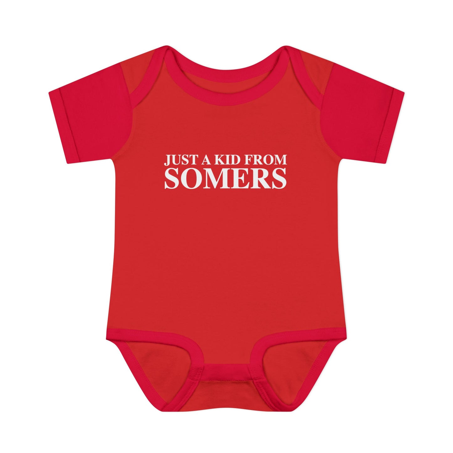 Just a kid from Somers Infant Baby Rib Bodysuit