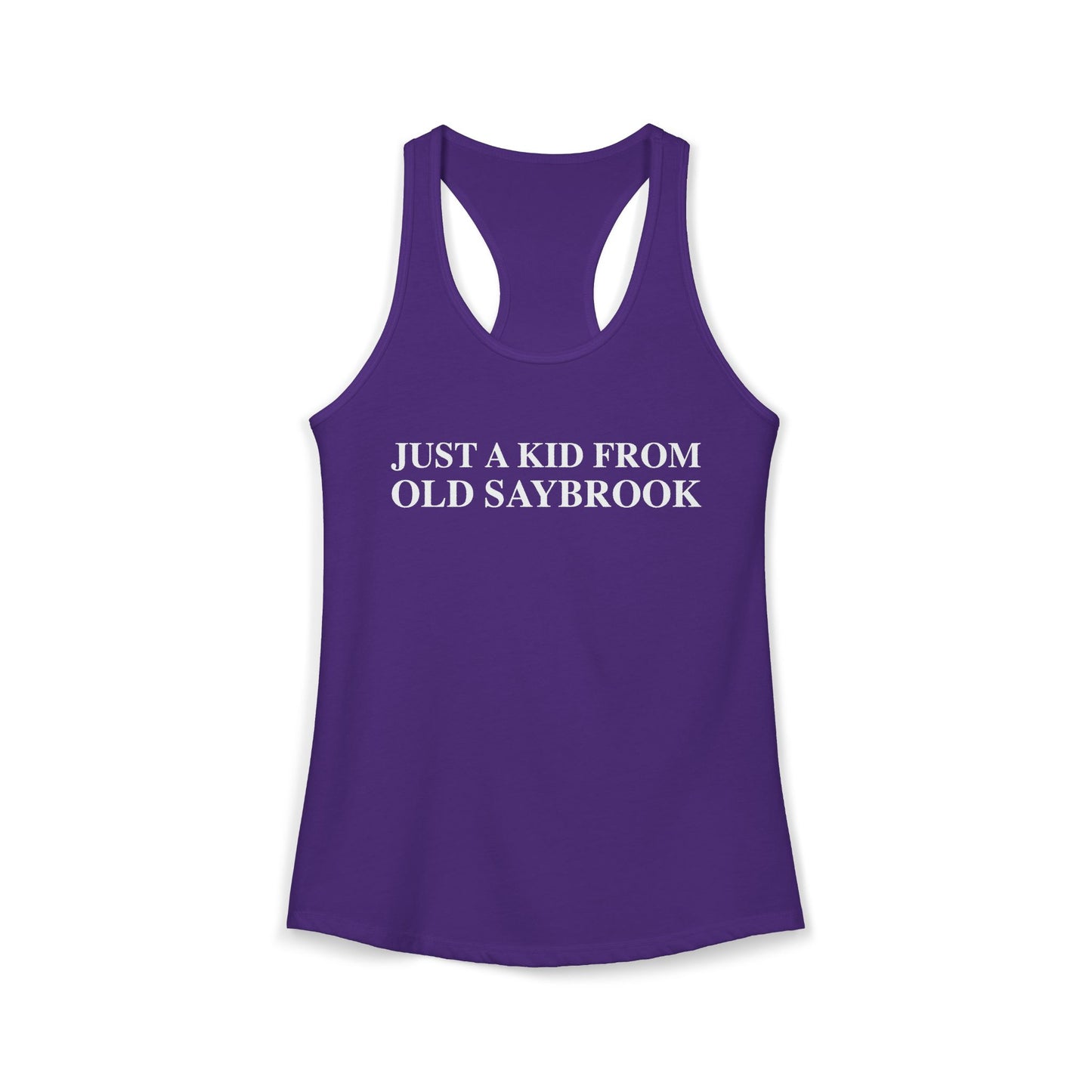 Just a kid from Old Saybrook Women's Ideal Racerback Tank Top