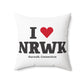 I Heart NRWK Spun Polyester Square Pillow