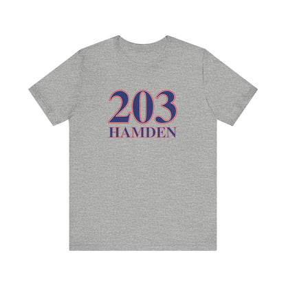 203 Hamden Red White & Blue Unisex Jersey Short Sleeve T-Shirt