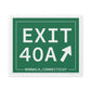 Vintage Exit 40A Merritt Parkway Sign Matte Canvas, Stretched, 1.25"