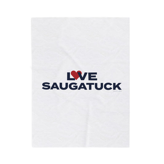 Love Saugatuck Velveteen Plush Blanket