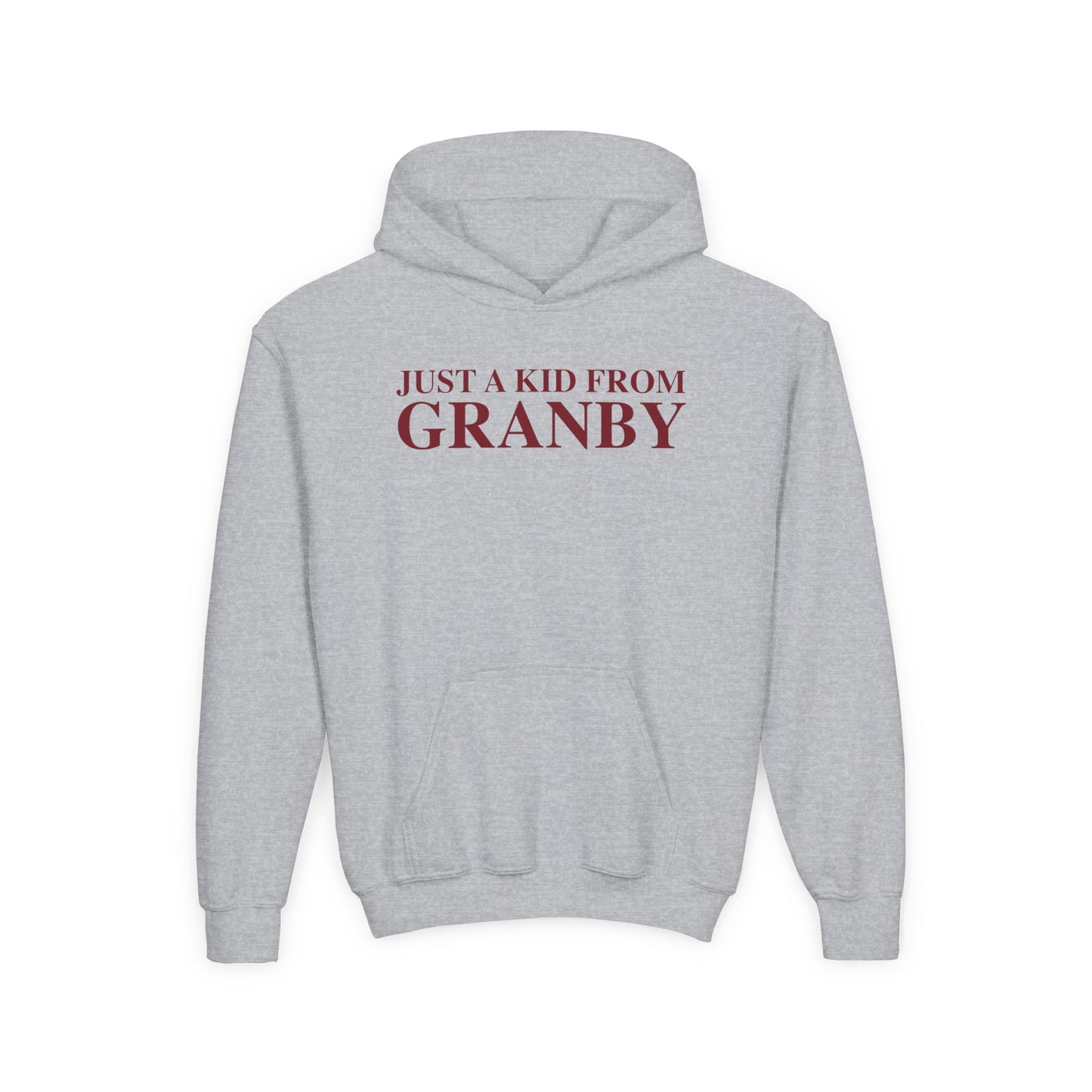 Just a kid from Granby Youth Heavy Blend Hooded Sweatshirt