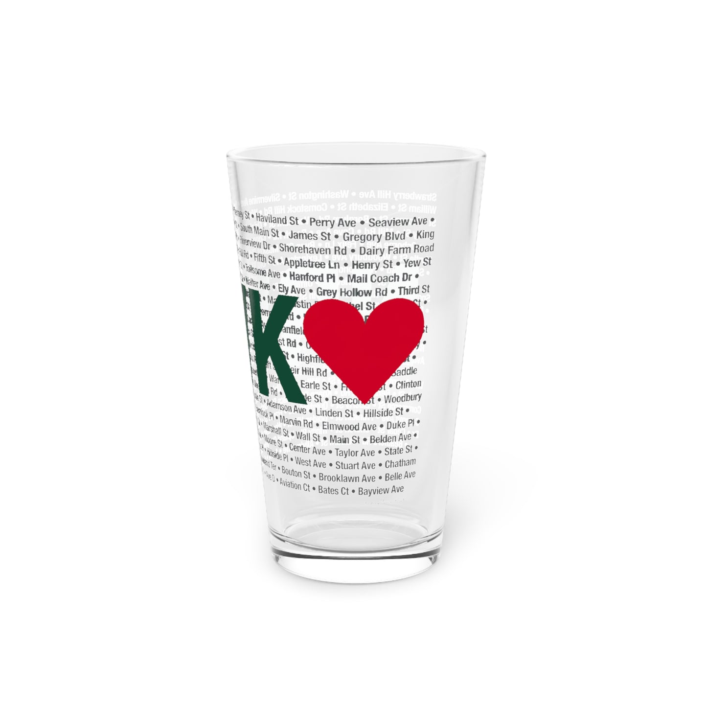 Norwalk Love Pint Glass, 16oz
