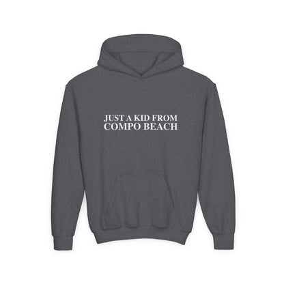 Just a kid from Compo Beach Youth Heavy Blend Hooded Sweatshirt