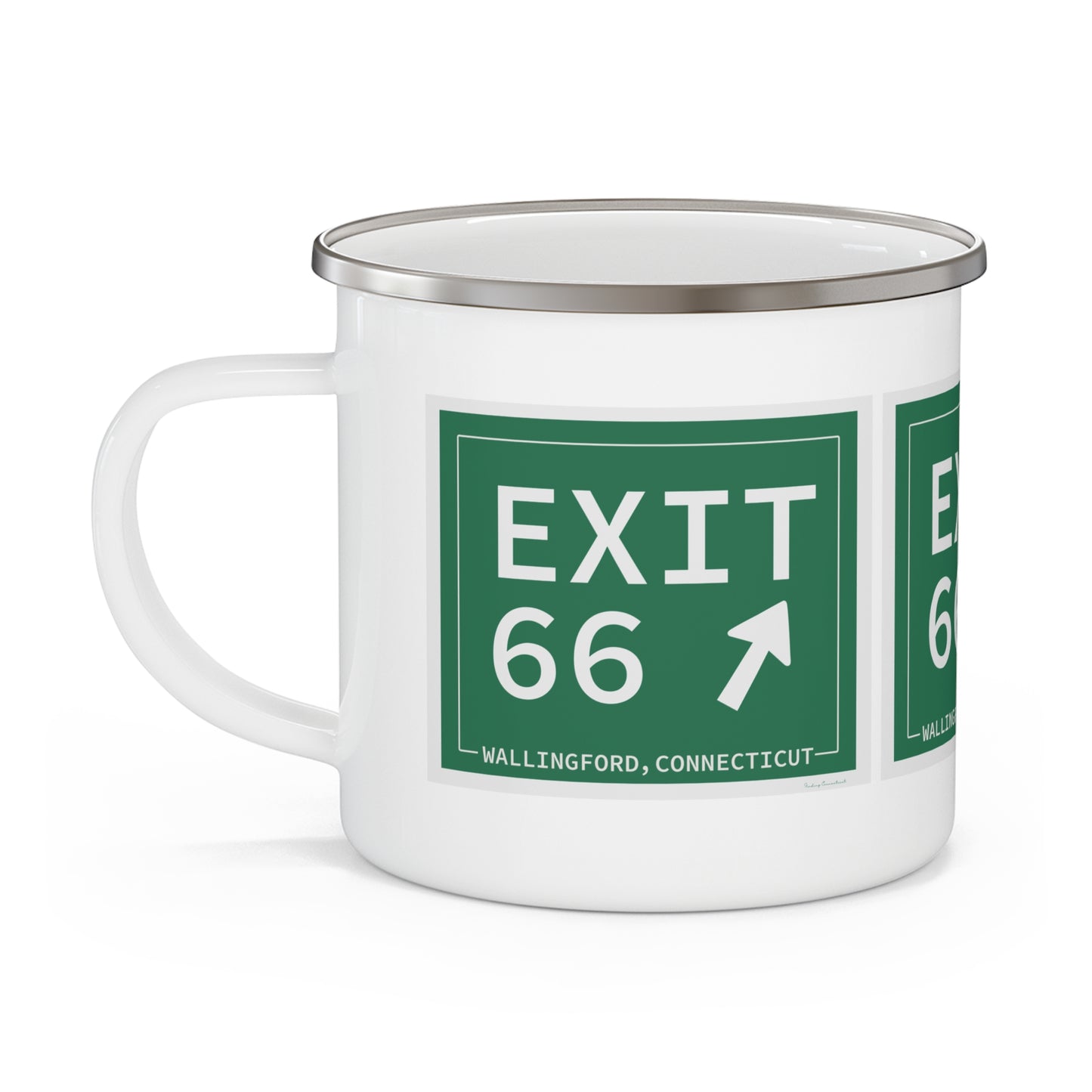 Vintage Exit 66 WCP Sign Enamel Camping Mug