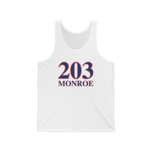 203 Monroe Red White & Blue Unisex Jersey Tank Top