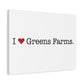 I Heart Greens Farms. Matte Canvas, Stretched, 1.25"