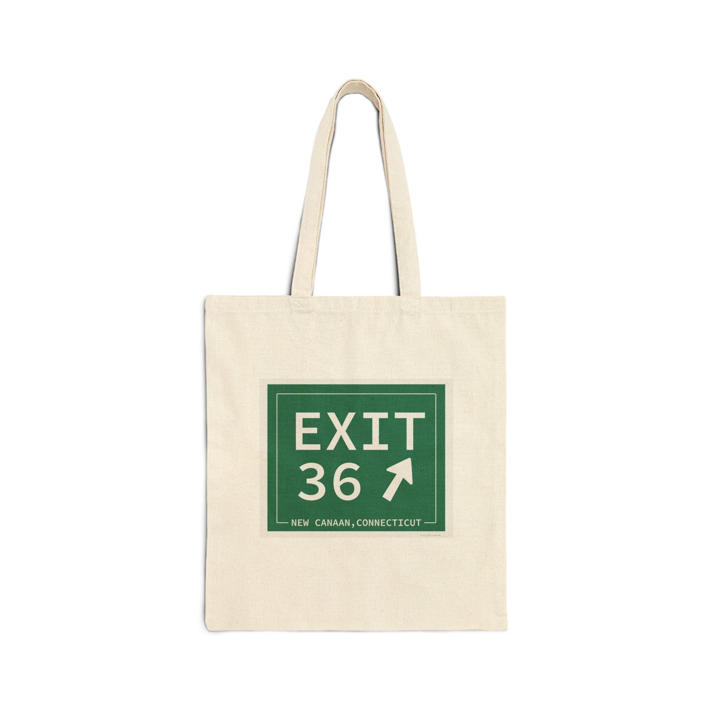 Vintage Exit 36 Merritt Parkway Sign Cotton Canvas Tote Bag