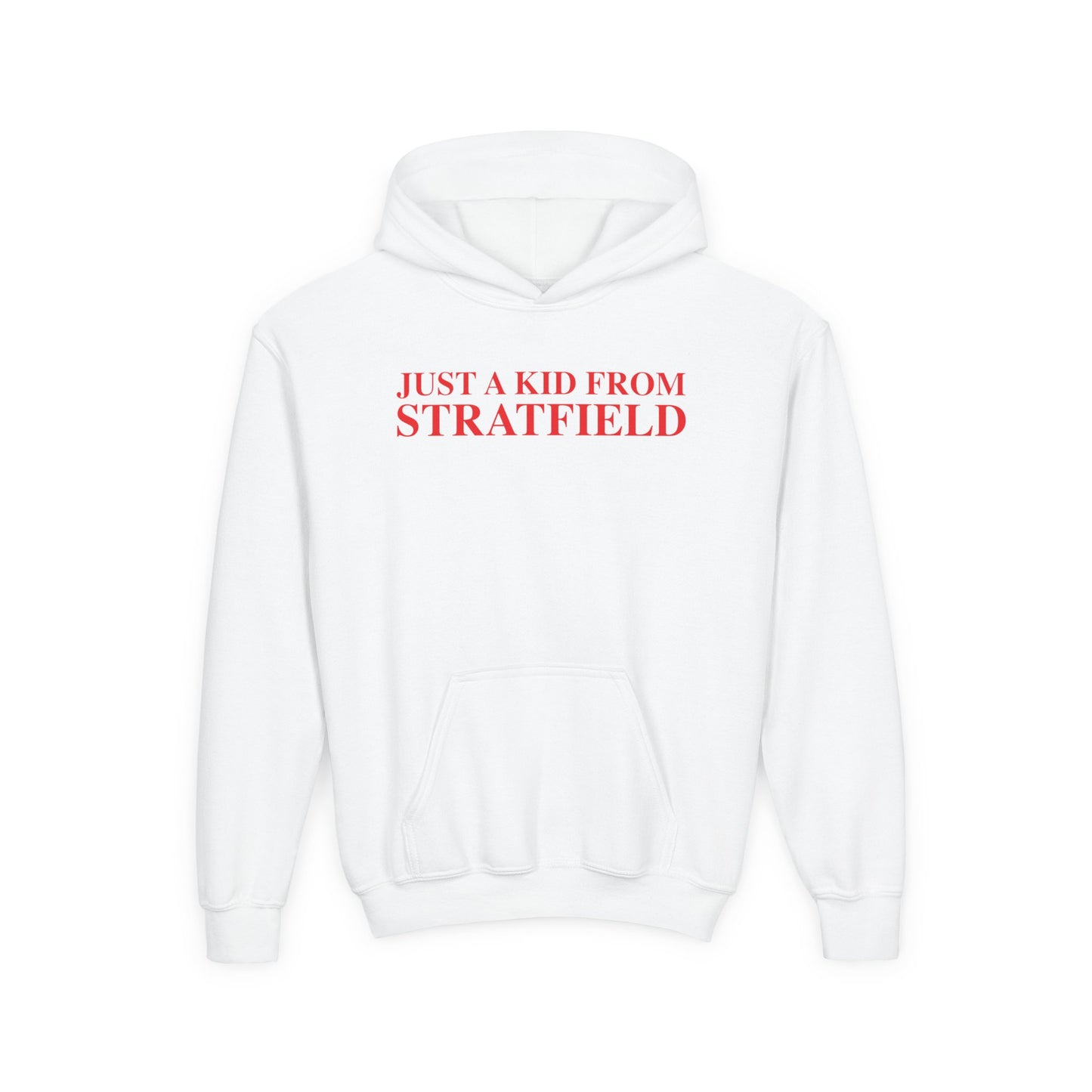 Just a kid from Stratfield Youth Heavy Blend Hooded Sweatshirt