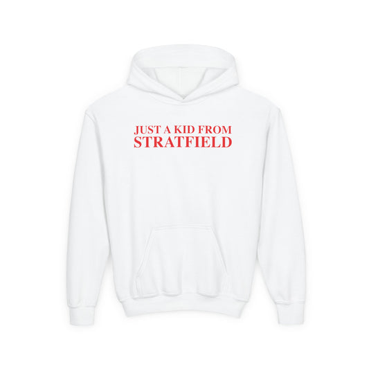 Just a kid from Stratfield Youth Heavy Blend Hooded Sweatshirt