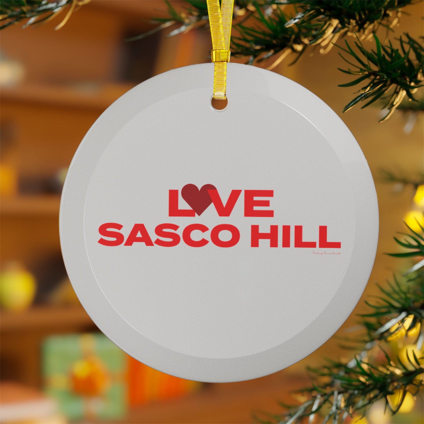 Love Sasco Hill  Glass Ornaments