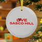 Love Sasco Hill  Glass Ornaments