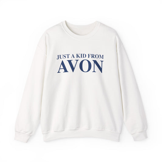 Just a kid from Avon Unisex Heavy Blend™ Crewneck Sweatshirt