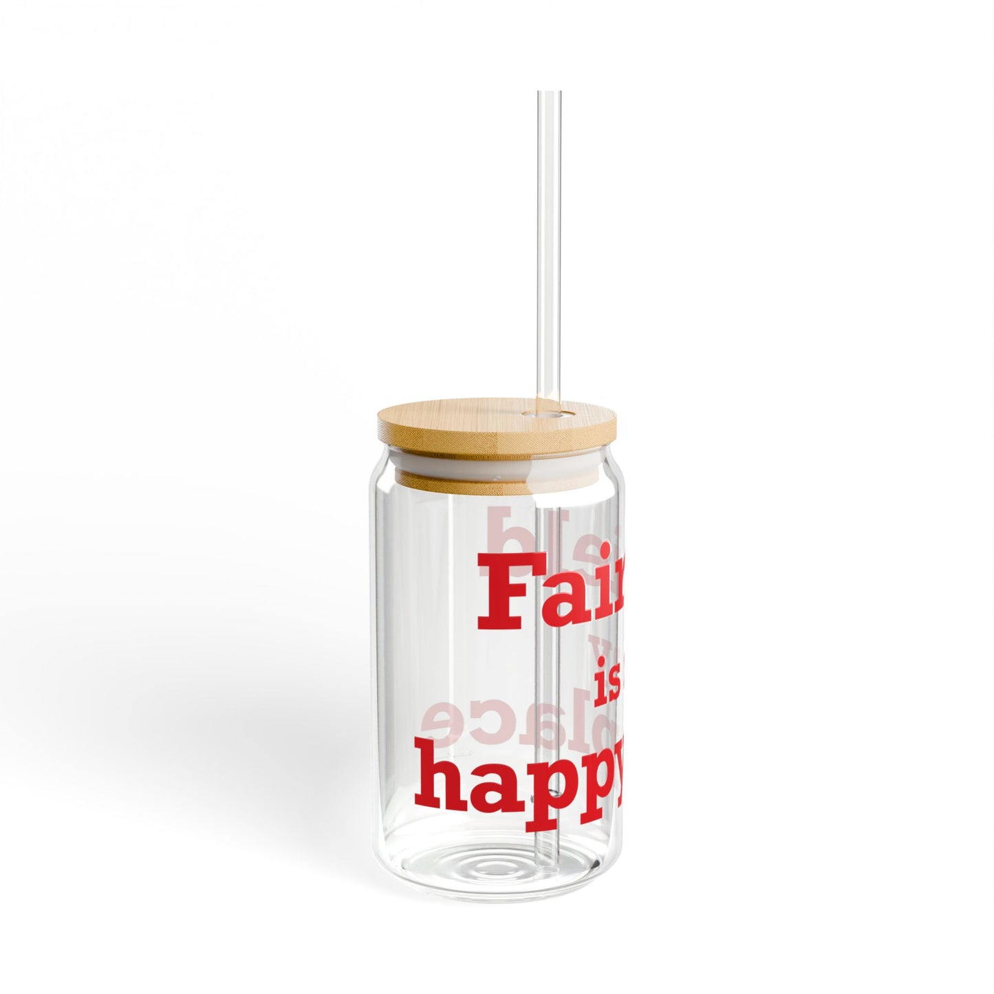 Fairfield Is My Happy Place Sipper Glass, 16oz