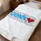Connecticut Love Velveteen Plush Blanket