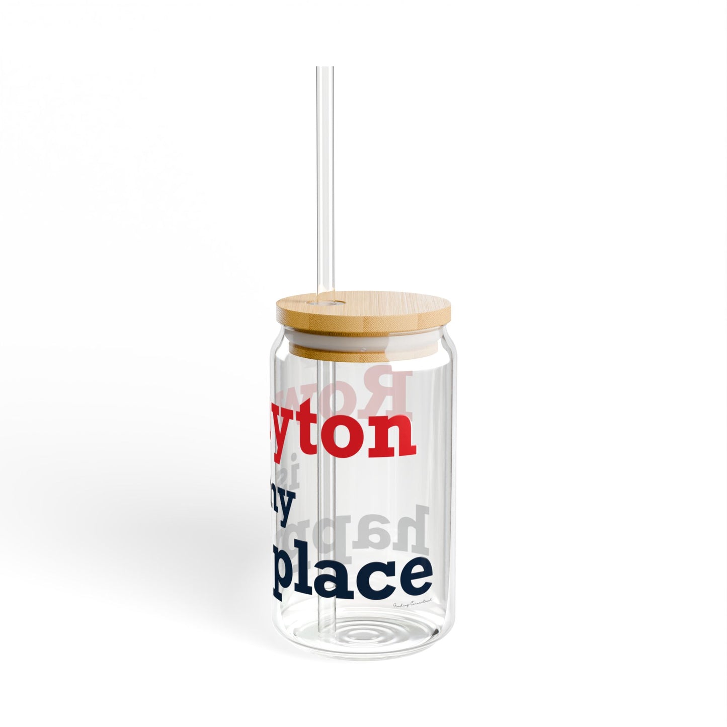 Rowayton is My Happy Place Sipper Glass, 16oz