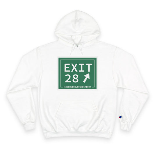 Vintage Exit 28 Merritt Parkway Sign Champion Hoodie