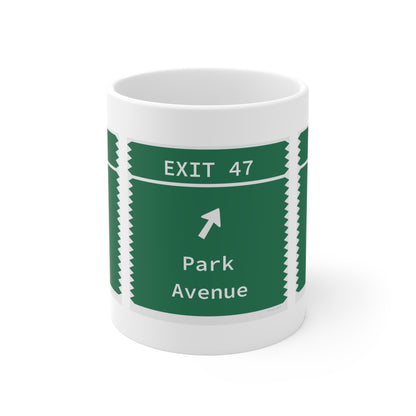 Vintage Merritt Parkway Exit 47 Sign Mug 11oz