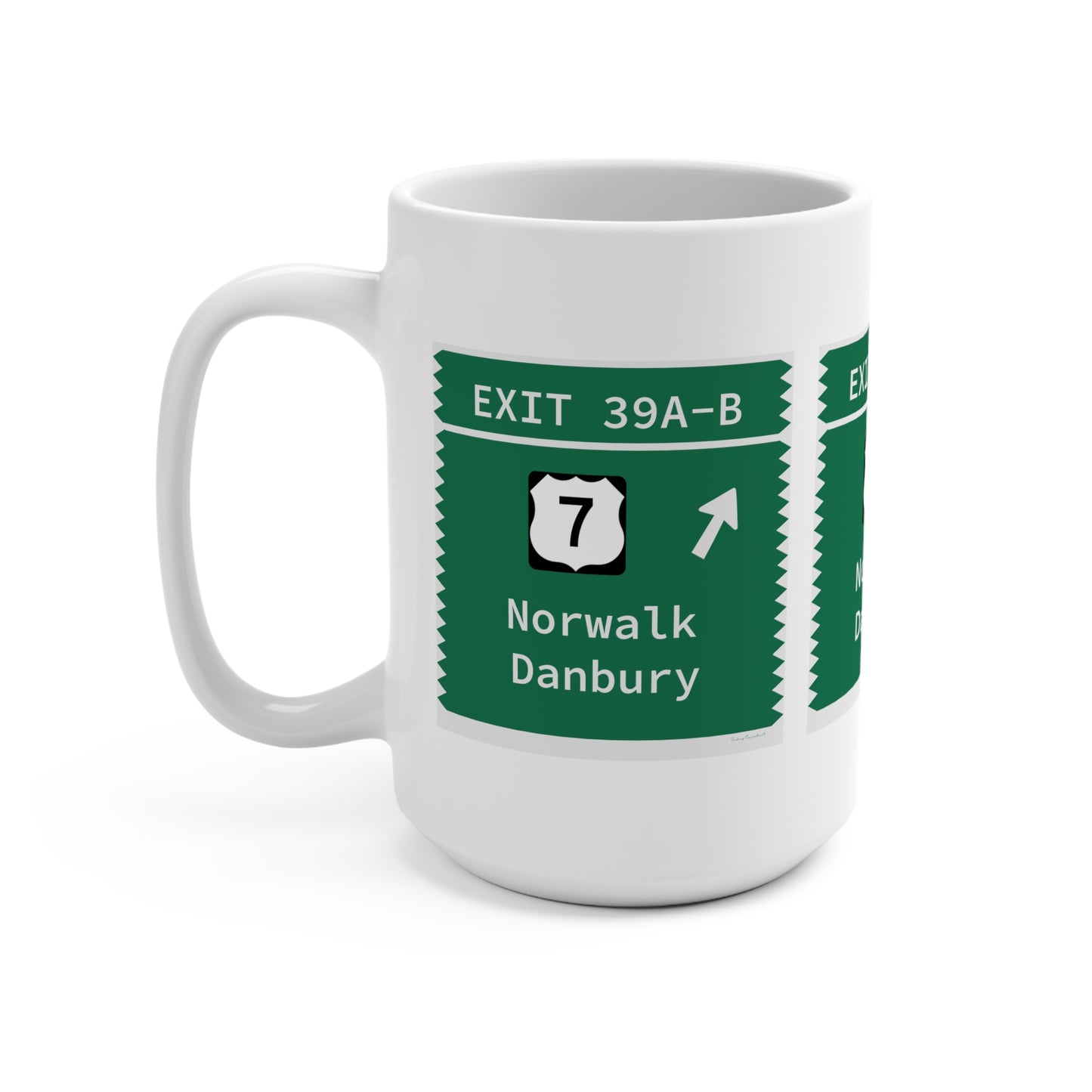 Vintage Merritt Parkway Exit 39 A-B Sign Mug 15oz